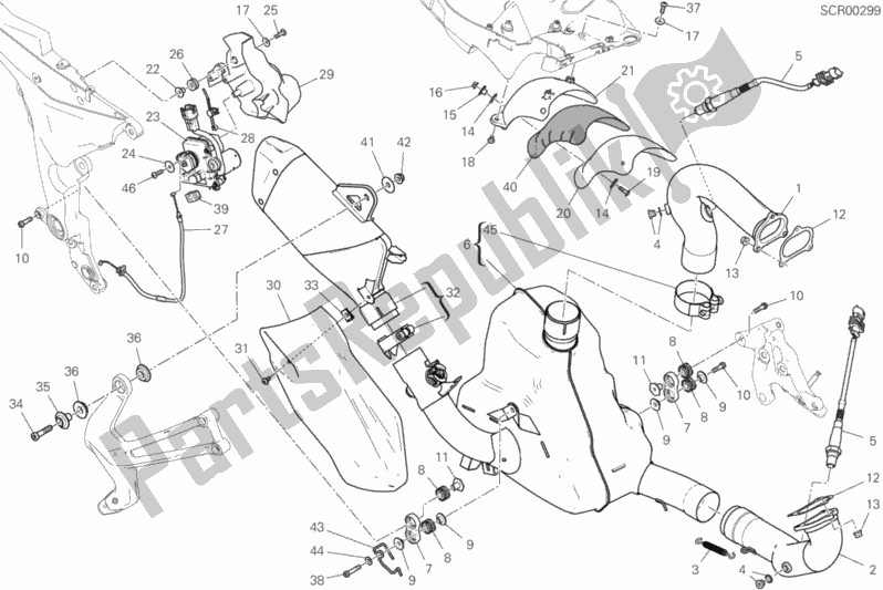 Todas as partes de Sistema De Exaustão do Ducati Multistrada 950 S SW USA 2019